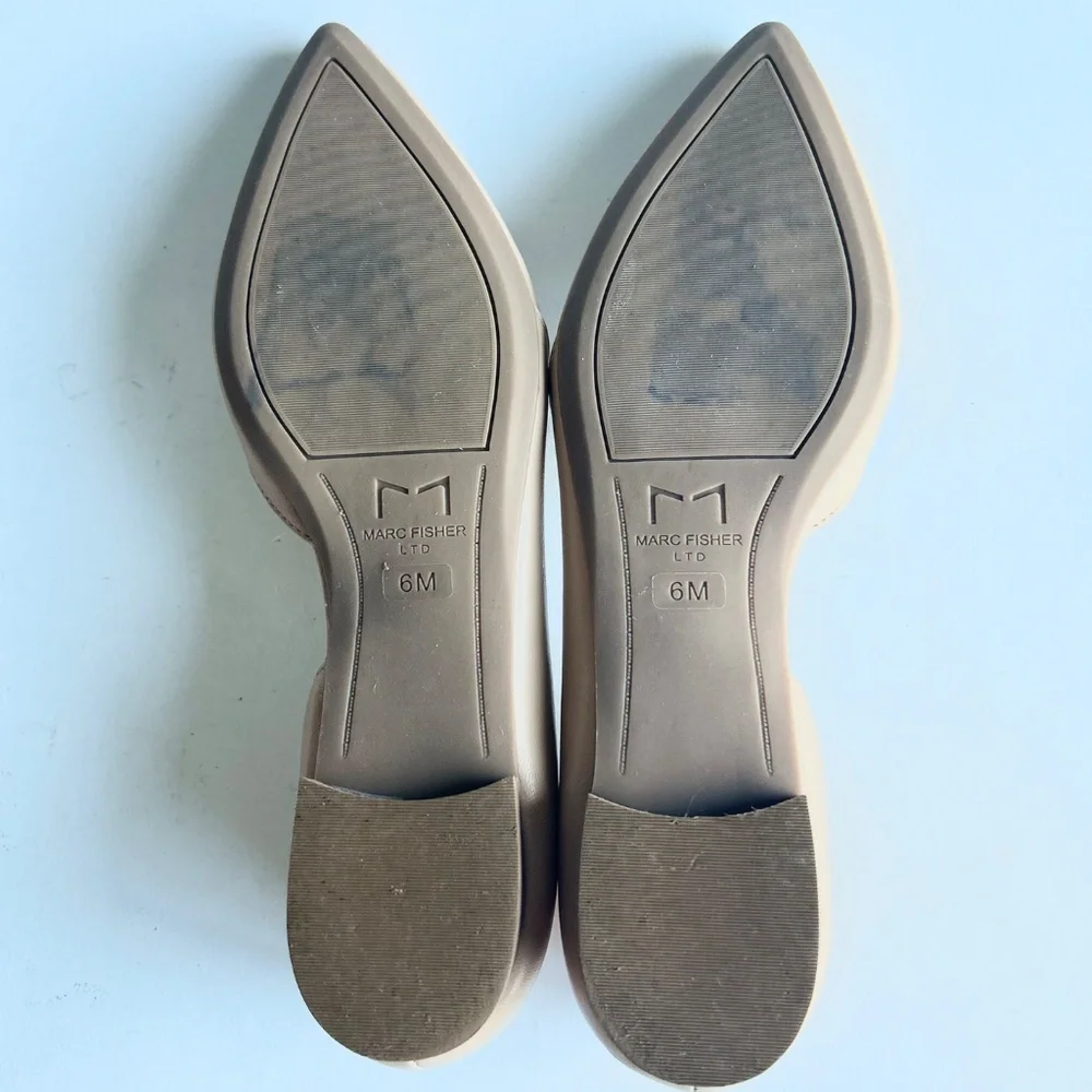 Marc Fisher Cream Leather Point Toe Flats size 6 - Picture 8 of 12